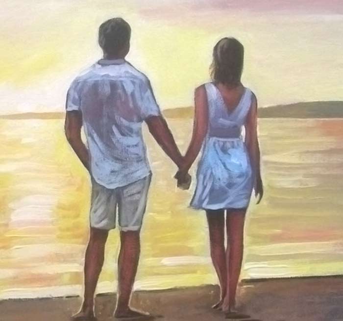Una pareja sobre la playa
